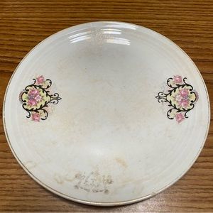 Hamilton Ross Plate - Pink Rose Flourish - 22k Gold Warranted Antique Wall Plate